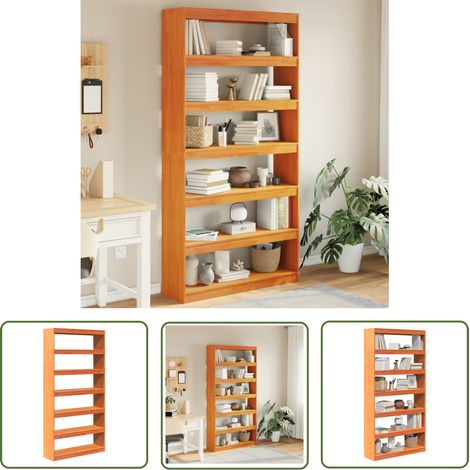 The Living Store Bibliothèque/Séparateur de pièce 100x30x199,5 cm bois de pin - Bibliothèque Murale - Bibliothèque Design - Bibliothèque Bois - Bibliothèque Rangement - Séparateur De Pièce (1/5)