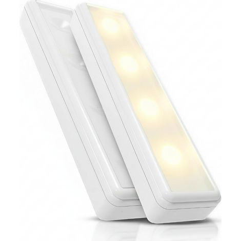 2 luces LED inalámbricas, alimentadas por batería, iluminación debajo de la barra, cocina, iluminación debajo del mostrador, iluminación del armario, luz del grifo (1/5)
