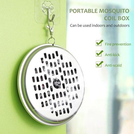 Support à spirale anti-moustique portable, boîte répulsive pour camping, randonnée, pêche, terrasse et patio extérieur. (1/5)