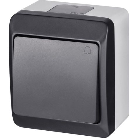 Pulsante ermetico Hermes Bell 10A IP44 antracite 0337-07