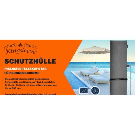 Sonnenschirmhülle Ø 350 cm, wetterfest, UV-beständiges Polyester (1/5)