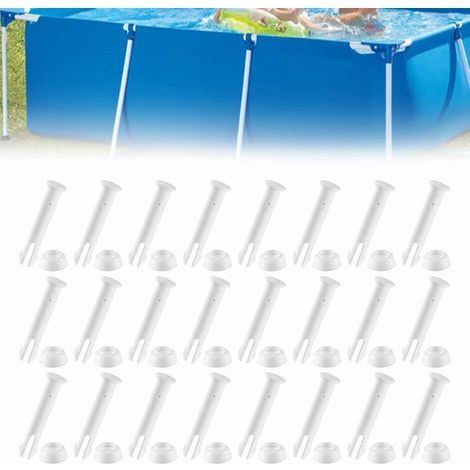 Lot de 24 Goupille en Plastique Piscine et Joint de Piscine Intex,6cm Goupilles de Joint pour Modèle Intex 28270-28272 Metal Frame Pools,Intex Pool Replacement Spare Parts (1/4)