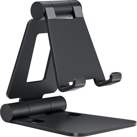 Support Téléphone Réglable, Support Téléphone Bureau Pliable Portable Tablette Dock Compatible autres Smartphones, Noir (1/5)