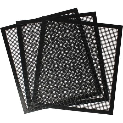 Lot de 3 tapis de cuisson en maille pour barbecue, antiadhésifs, réutilisables et résistants à la chaleur, en téflon, pour griller viandes, légumes et faire cuire au four, 40 x 33 cm (lot de 3) (1/5)
