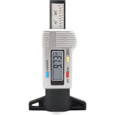 SABIR Jauge de Profondeur Numérique de Pneu Jauge Caliper LCD 0-25.4mm de Profondeur Numérique des Pneus Gauge pour Auto Moto Vans Camions (Argent) (1/5)
