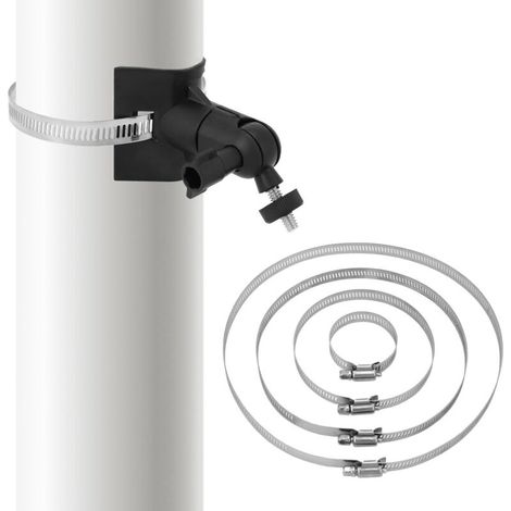 Support Poteau Universel 4 Boucles Ø50-200mm pour Caméras de Sécurité Noir (1/4)