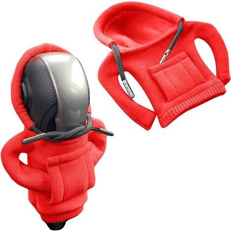 Schaltknauf mit Kapuze, Schalthebelabdeckung, Schaltknauf-Abdeckung, lustiger Hoodie, Autodekoration, rot