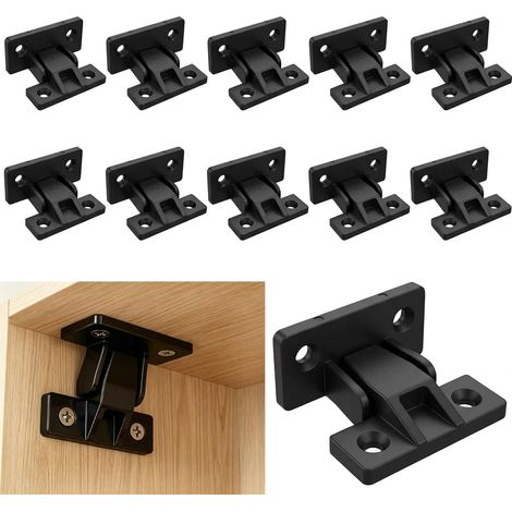 Lot de 10 paires de fixations pour plinthe à pousser dans les panneaux AS Raccords de fixation pour panneaux cachés de meubles de salle de bain en ABS à ajustement rapide pour armoires de cuisine (1/5)