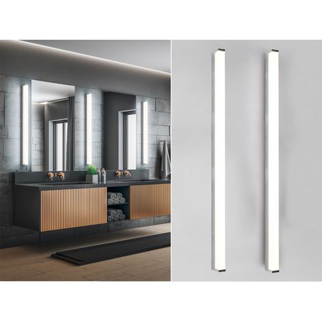 LED Badezimmer Wandleuchten 2er Set in Chrom - Spiegelleuchten, Breite 120cm (1/5)