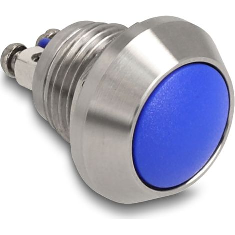 Delock Drucktaster zum Einbau 12 mm blau
