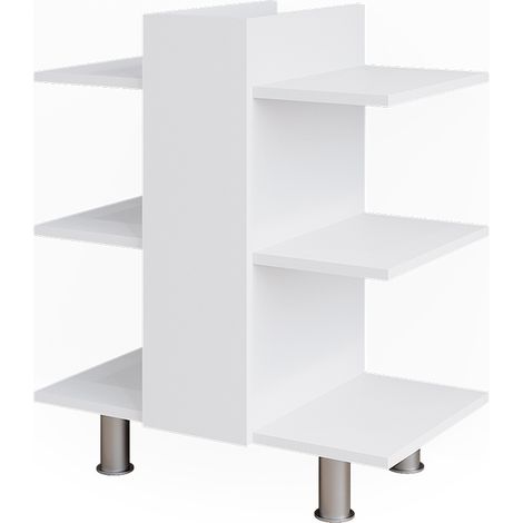 Meuble sous-lavabo Fynn, Blanc, 60 x 70 cm avec 6 étagères, Vicco (1/5)