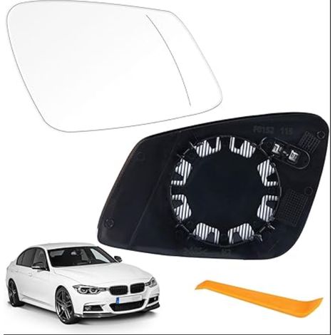 Verre de Rétroviseur F01 F07 F10 F11 F20 F21 F22 F30 F31 F32 F34 F36 i3 Chauffant Asphérique avec Plaque de Support Rétroviseur Extérieur Réglable(Droite) (1/5)