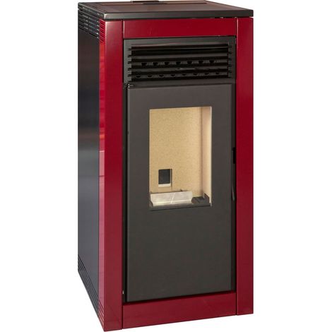 Estufa de pellet FRIDA 15kW rojo A+ Ecodesign 2022