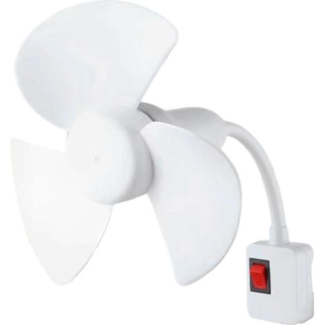 Mini ventilador blanco, motor de cobre puro, ajustable 360°, silencioso (40 dB), compacto para oficina o dormitorio. (1/5)