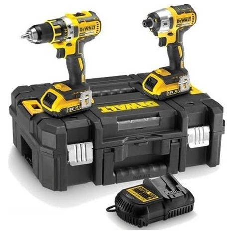 Dewalt – Perceuse-visseuse sans fil 18V avec 2 batteries 3.0Ah – Moteur Brushless – Couple 50Nm pour vissage rapide – Coffret de transport