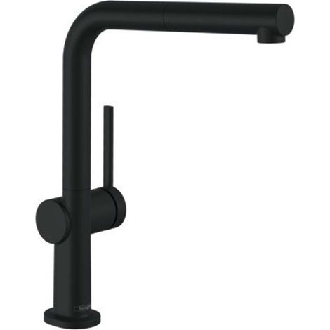 Hansgrohe M54 - Miscelatore Talis per lavello, con bocca di erogazione estraibile, sBox, nero opaco 72809670 (1/5)