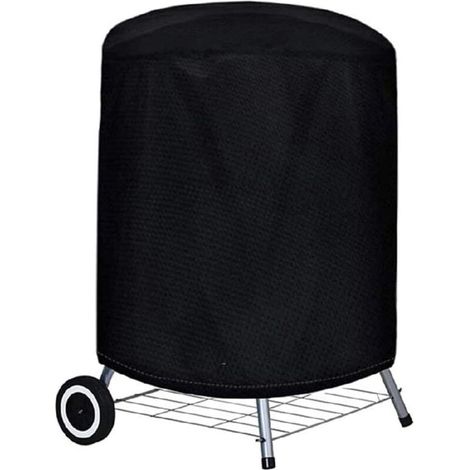 Runde Grillabdeckung, Runde Grillabdeckung, wasserdichte Schutzhülle, 420D Oxford-Gewebe, für den Außenbereich, wasserdicht/UV-beständig/staubdicht (70 x 70 cm) – Schwarz