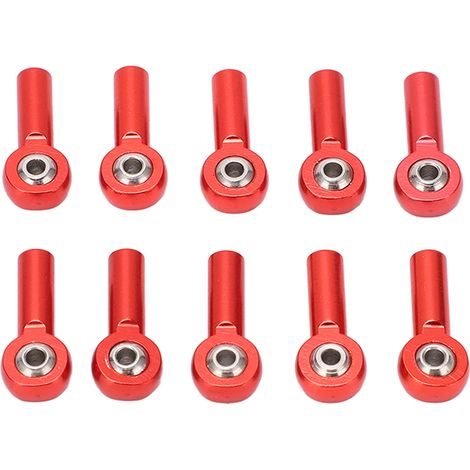 Packung mit 10 M3 26mm Aluminium-Spurstangenköpfen für universelle RC-Cars im Maßstab 1:10 und 1:8 (rot) (1/5)
