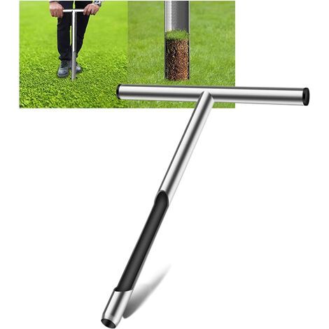Sonde de sol en acier inoxydable, Kit de test de sol en T Sonde d'échantillonnage de sol for le soin des plantes, le jardin, la pelouse, la ferme(12inch) (1/5)