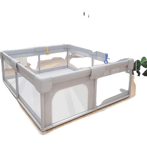 Parc pour bébé, Design spacieux, Couleur grise (1/2)
