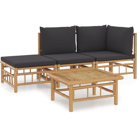 Maison Exclusive - 4-tlg. Garten-Lounge-Set mit Dunkelgrauen Kiss