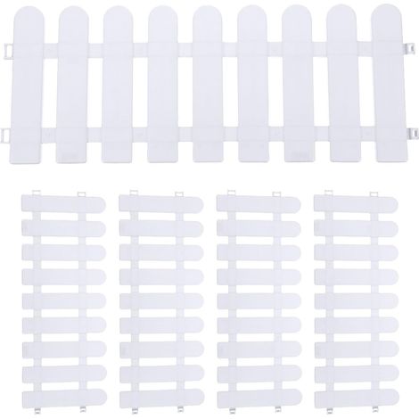 5 Stück Weißes Gartenzäune aus Kunststoff für Outdoor mit