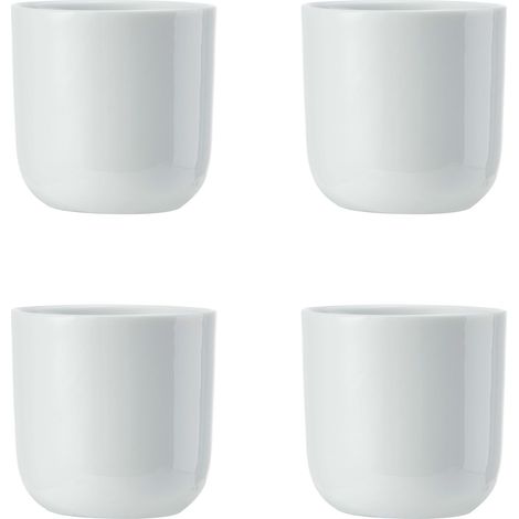 Mikasa Chalk Juego de 4 Hueveras de Porcelana, Hueveras Blancas para Mesas de Desayuno, Porta Huevos de Porcelana de 5cm, Apto para Lavavajillas y en Caja de Regalo