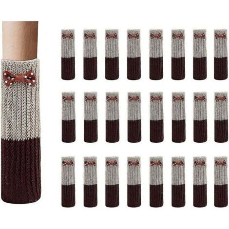 Lot de 24 chaussettes de sol antidérapantes en coton élastique pour chaise (1/3)