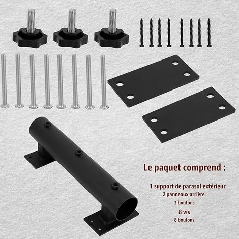 Parasol Stand for Terrace, Adjustable Metal Clamp Mount Parasol Stand Wind Resistant Balcony, Yard, Beach, Boat Picnic (1/4)