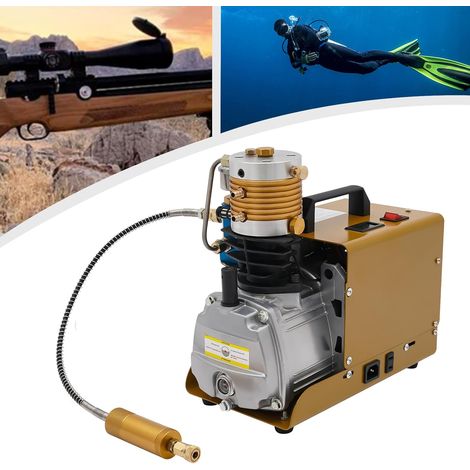 Compresseur haute pression 220 V 50 Hz 300 bar 4500 PSI Compresseur d'air portable, pompe haute pression, pistolet à air pour pistolets à air PCP avec séparateur eau/huile, adaptateur (1/5)