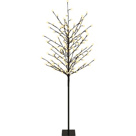 Albero di Natale con palline LED Nero 18 x 18 x 150 cm Acciaio vidaXL (1/5)