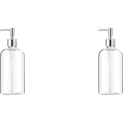 Clear Glass Soap Dispensers with Pump 16 oz Refillable