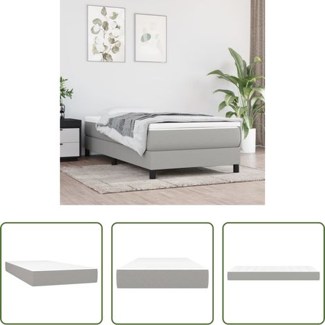Sommeil de qualité - Matelas de lit à ressorts ensachés fermeté moyenne Gris clair 90x190x20cm Tissu (1/5)