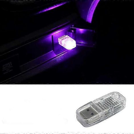 Lampe LED d'ambiance USB pour intérieur de voiture, avec interrupteur tactile, branchement facile et installation rapide. Idéale pour PC et ordinateur. Mini lampe de surface avec port USB. (1/5)