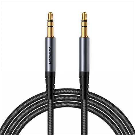 Câble audio stéréo AUX mini-jack 3,5 mm, 1,2 m, noir
