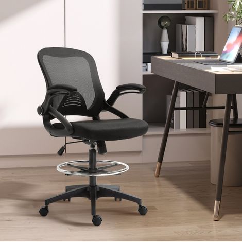 MEUBLIV Sedia da ufficio ergonomica nera con funzione standing, poggiapiedi e ruote (1/5)