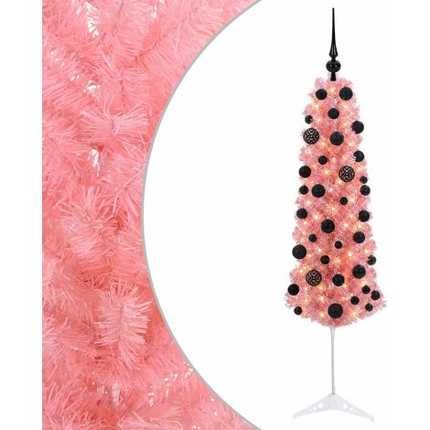 vidaXL Albero di Natale artificiale sottile con palline 150 cm 150 LED (1/5)