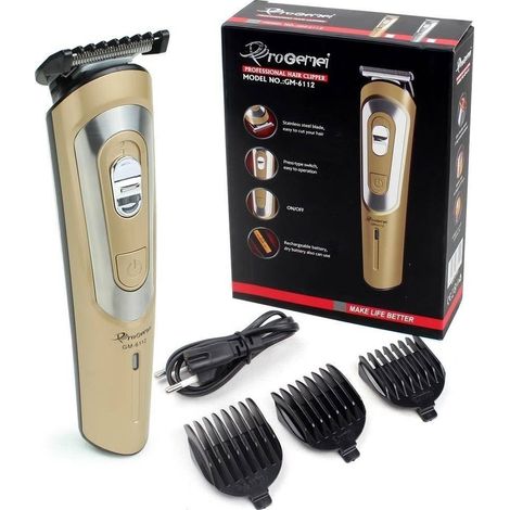TRADE SHOP - Tagliacapelli A Batteria Gm-6112 Rasoio Ricaricabile Professionale Trimmer Barba - (1/5)