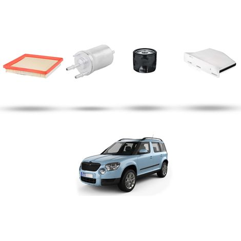 Kit tagliando 4 filtri compatibile con Skoda YETI (5L) 1.6 MPI 81Kw Dal 2013 (1/5)