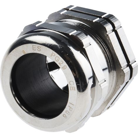 Presse-étoupe PG29 en Laiton nickelé pour câble de 18mm à 25mm, avec contre-écrous, IP68 ( Prix pour 1 ) (1/2)