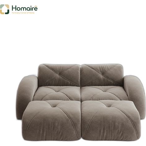 Sofa mit Modulen aus Chenille taupe en Polyester 204 x 171 x 76 cm HOMAIRE (1/5)
