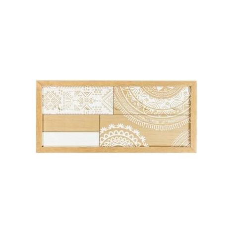 Porta chiavi da appendere legno naturale cm.42x3h19 con 5 (kit da 5)