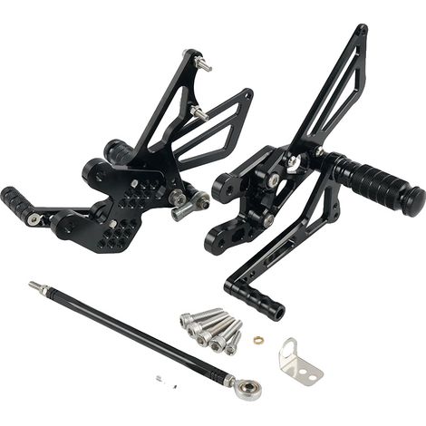 Rücksets, verstellbare Fußrasten, leichte Aluminiumkonstruktion, Schwarz (1/2)
