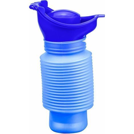 Tragbares Urinal 750 ml, ausziehbares Urinal für Kinder und Erwachsene, ideal für Camping, Reisen, Outdoor-Aktivitäten und Auto – Macaronblau (1/5)