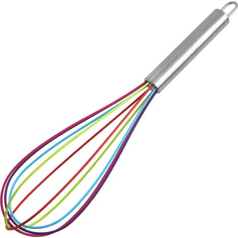 Fouet Manuel - Acier Inoxydable Et Silicone Alimentaire - Pour Préparation De Pâte, Crème, Œufs - 1 Pièce (1/5)