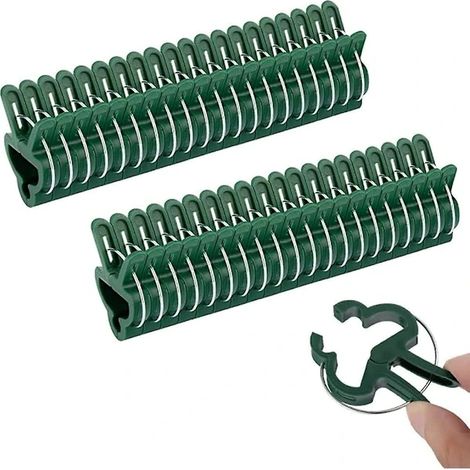 Pinces de support réglables pour plantes, pinces de jardin réutilisables pour tomates, concombres, rosiers, plantes grimpantes, vertes, lot de 100, (1/4)
