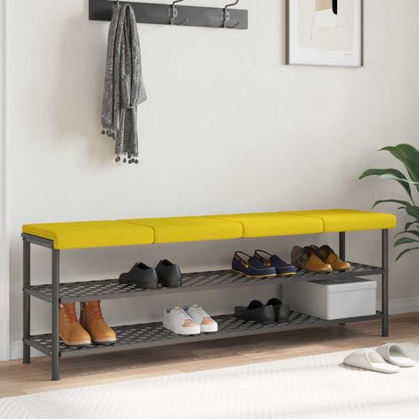 vidaXL Cojín de banco 4 uds. Tela Amarillo Claro Profundidad 35 cm (1/5)