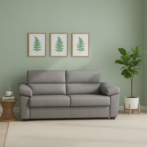 Sofá cama 2 plazas Fisciano, desenfundable, almacenaje Made in Italy, apertura abatible, 205x95 cm gris (1/5)