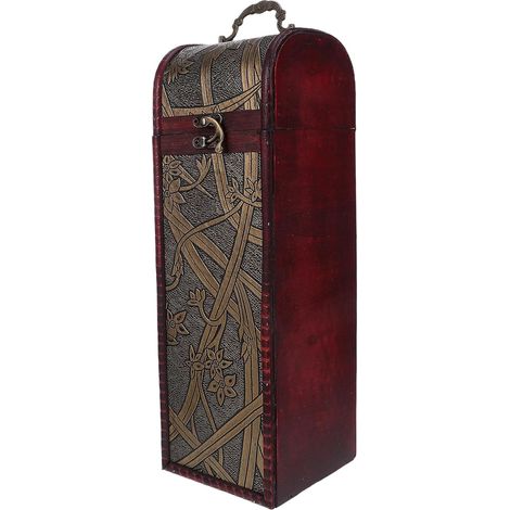 Coffret à Vin Bois pour Bouteille Rangement Décoratif Rétro Coffret Cadeau pour Vin Rouge et Autres Bouteilles (1/5)
