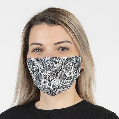 Masque buccal de protection lavable en coton cache-bouche coloris gris 13 x 26 cm - PANGIVO (1/2)